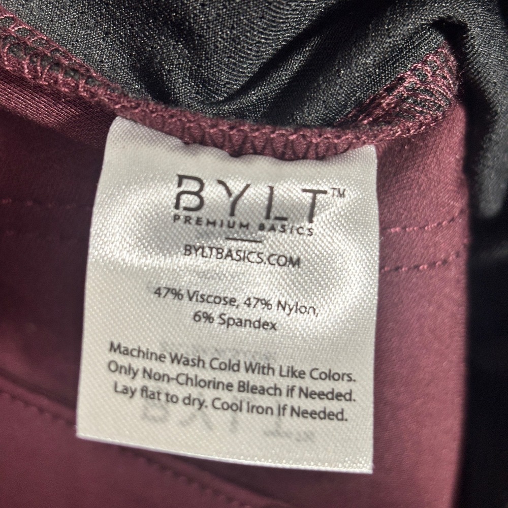 BYLT Premium Basics Everyday Pant 2.0 Slim Fit Maroon 33 EDAY2_PANT_MRN_33 NWT - Picture 2 of 9